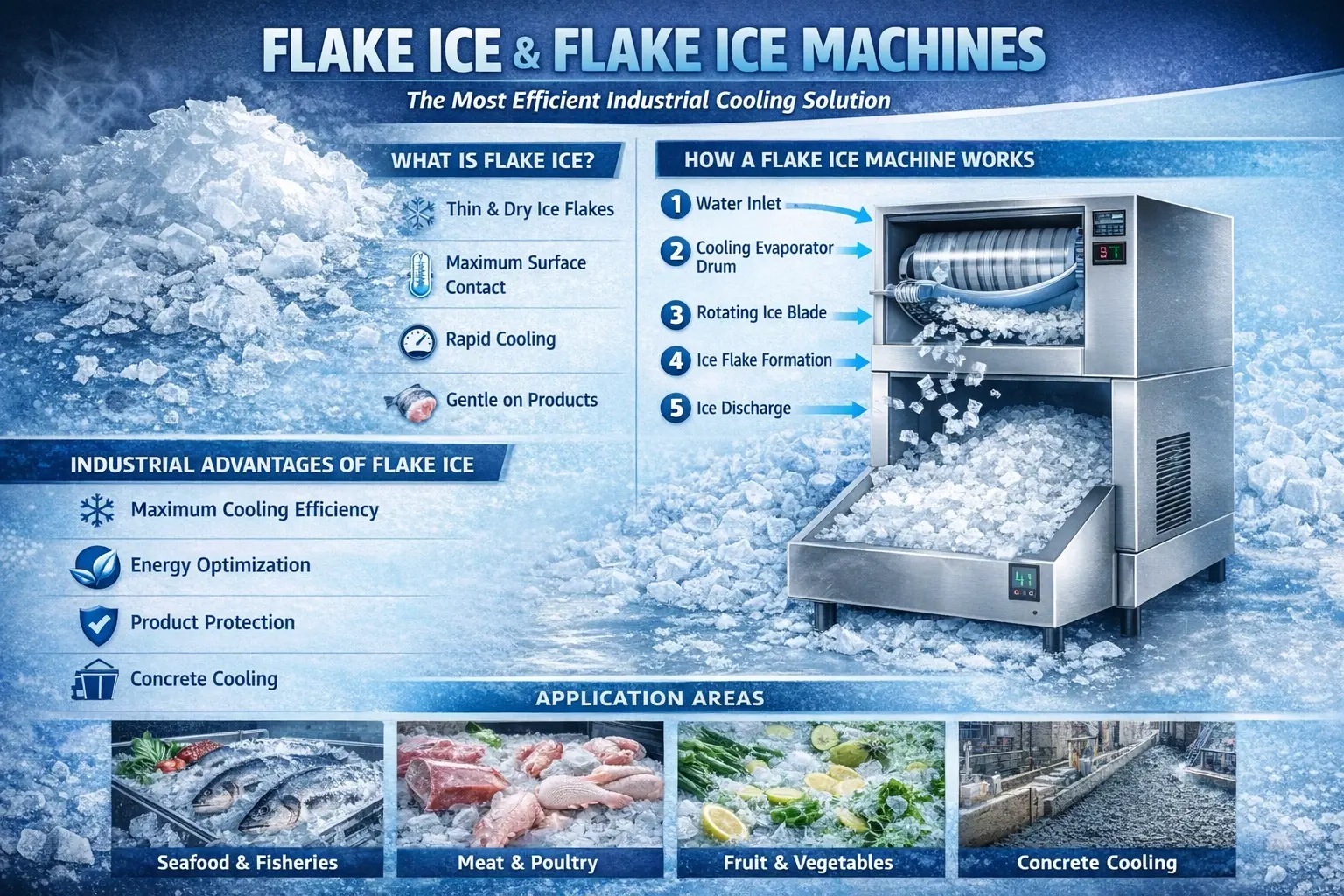 Flake Ice and Flake Ice Machines: The Most Efficient Industrial Cooling Solution